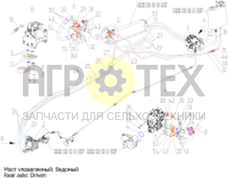 Чертеж Система гидростатической трансмиссии (TORUM-785.09.03.000Ф)